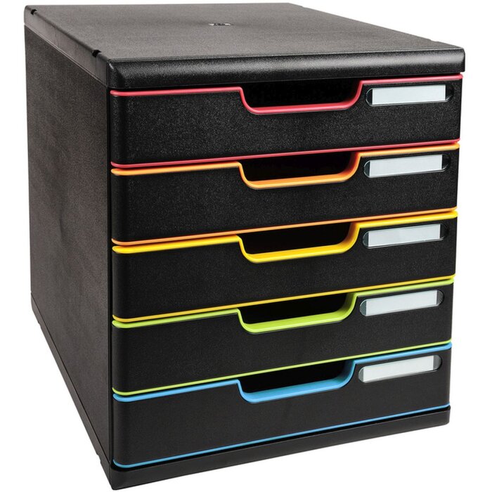 Exacompta cutie cu sertare MODULO A4 Negru-Harlequin 5 sertare