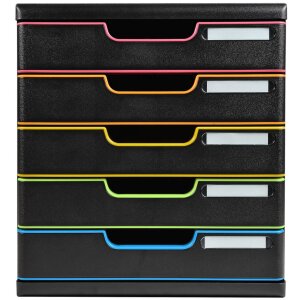 Exacompta cutie cu sertare MODULO A4 Negru-Harlequin 5...