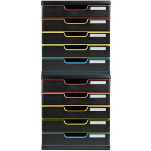 Exacompta cutie cu sertare MODULO A4 Negru-Harlequin 5 sertare