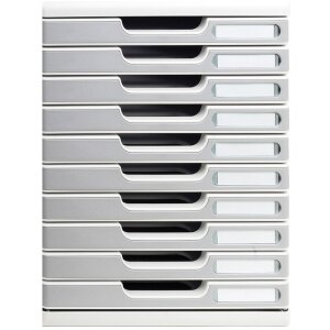 Exacompta Modulo A4 Arhivator 10 Sertare Închise Office Gri Pietricica