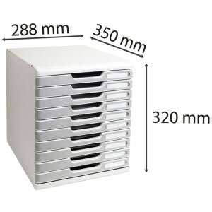 Exacompta Modulo A4 Arhivator 10 Sertare Închise Office Gri Pietricica