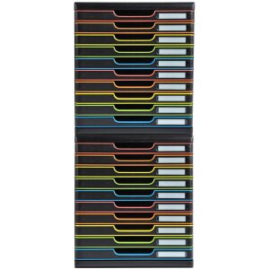 Cutie cu sertare Exacompta MODULO A4 neagră/Harlekin, 10...