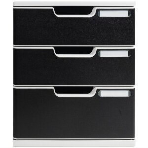 Cutie pentru dosare MODULO A4, 3 dosare închise - Neagră