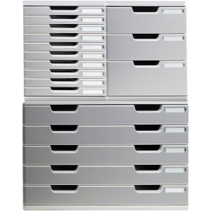 Exacompta Schubladenbox MODULO A3 10 geschlossene Laden Steingrau