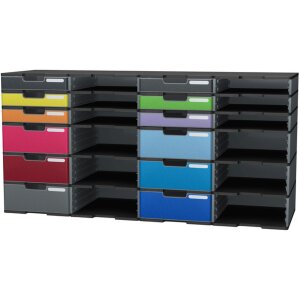 Exacompta MODULODOC Standard Basiselement-Set EcoBlack Dunkelgrau DIN A4+