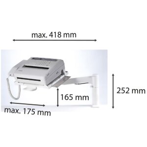 Exacompta 89340D Telefonschwenkarm Televario Lichtgrau 345x262 mm bis 5 kg