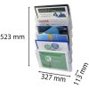Exacompta Suport broșuri perete, 6 compartimente A4 orizontal, Cristal