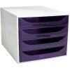 Exacompta ECOBOX – Cutie cu 4 sertare, culoare violet