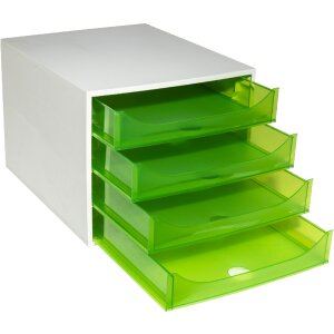 Exacompta OBOX cutie cu 4 sertare Verde măr 348x284x234 mm
