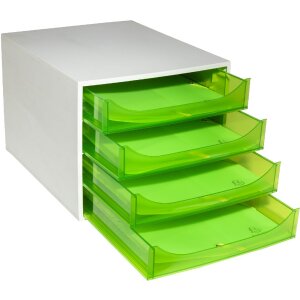 Exacompta OBOX cutie cu 4 sertare Verde măr 348x284x234 mm