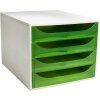 Exacompta OBOX cutie cu 4 sertare Verde măr 348x284x234 mm