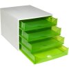 Exacompta OBOX cutie cu 4 sertare Verde măr 348x284x234 mm