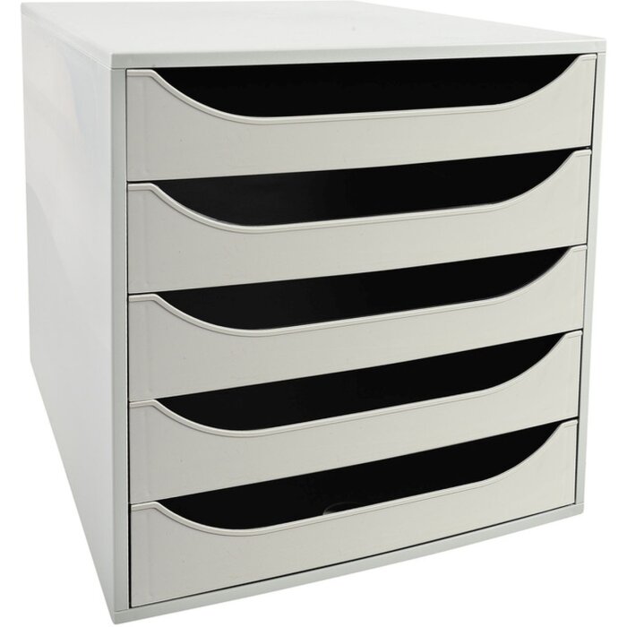 Exacompta ECOBOX cutie pentru sertare cu 5 sertare gri