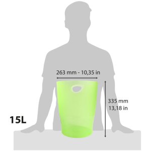 Exacompta Papierkorb ECOBIN 15 Liter Office Grün 26,3x26,3x33,5 cm