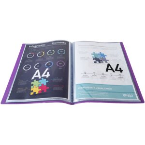 Mapă de vizibilitate Exacompta, 100 huse, cristal opac, A4, violet