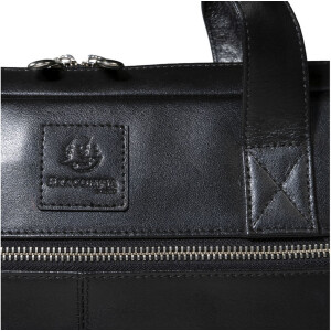 Exacompta 17437E Geantă de umăr pentru laptop din piele neagră 14 inch impermeabil la apă