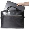 Exacompta 17437E Geantă de umăr pentru laptop din piele neagră 14 inch impermeabil la apă