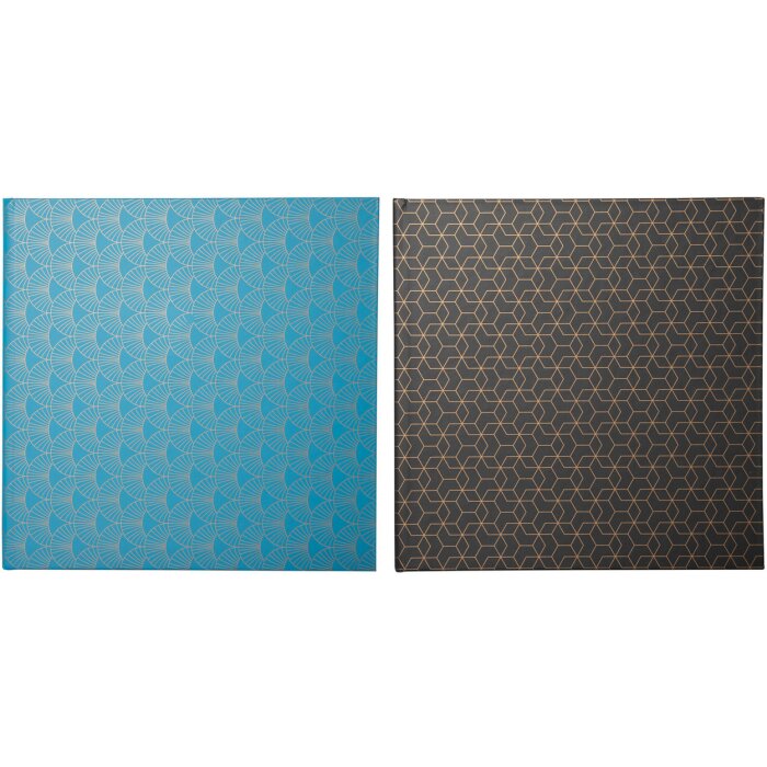 Agendă de vizitatori Exacompta Arty 21x19 cm - 140 pagini albe, închidere aurie, albastru sau gri