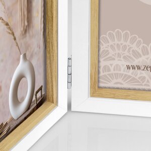 ZEP Doppelrahmen Ayas 2 Fotos 10x15 cm Weiß Hoch- und Querformat 30x17.5 cm