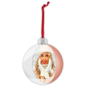 ZEP Crăciun bauble satin roz pentru fotografie 10x10 cm...