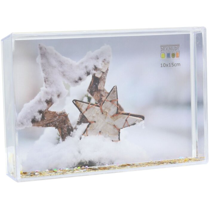 Deknudt Schüttelrahmen S66FD9 goldene Sterne 10x15 Zentimeter