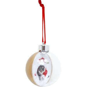 Deknudt fotografie Crăciun bauble S66FJ3 aur 7.6 x7.6 cm