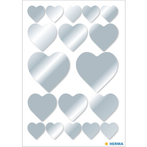 HERMA Sticker Herz Silber