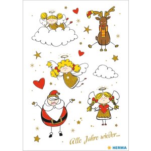 HERMA Sticker Engelchen Adele Weihnachtssticker bunt 30...