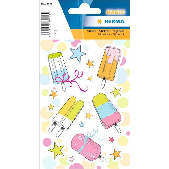 Sticker HERMA cu motiv Eis am Stiel, cu glitter strălucitor