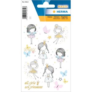 HERMA Glitzernde Glittersticker Märchen Prinzessin...