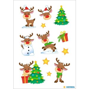 HERMA Sticker Little Rudolph Weihnachtsaufkleber 24...