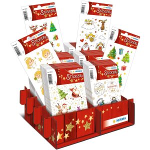 Stickeri HERMA Little Rudolph – set de 24 de stickeri festive cu efect de gliter
