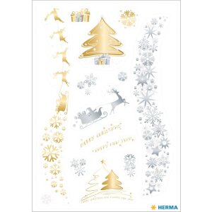 HERMA Creative Sticker Weihnachtszauber Gold Silber Schwarz