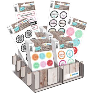 HERMA Sticker HOME "Überraschung" beglimmert – Geschenksticker mehrfarbig