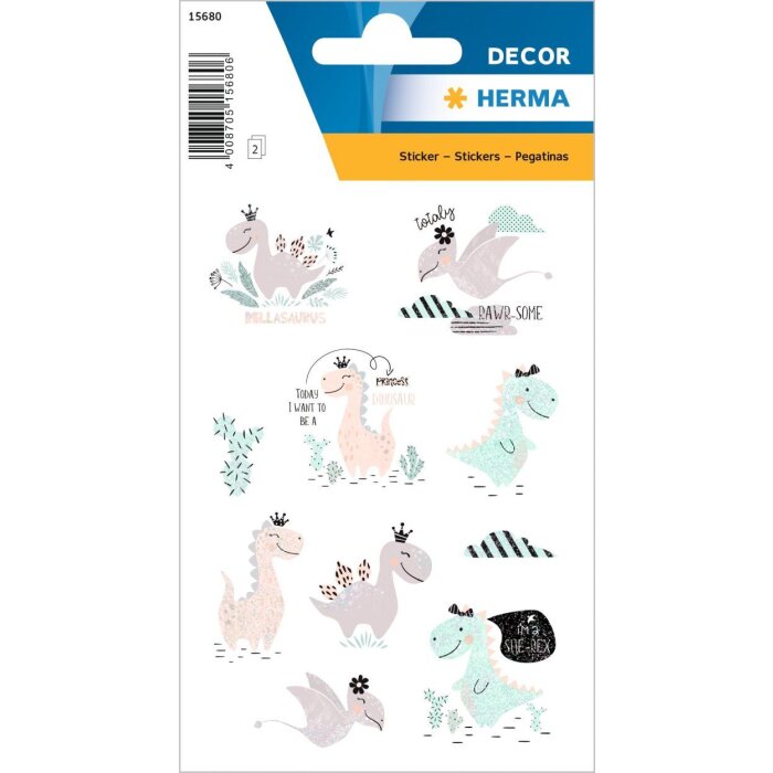 HERMA Autocolante Fată Dinozaur & Ea Rex Colorate