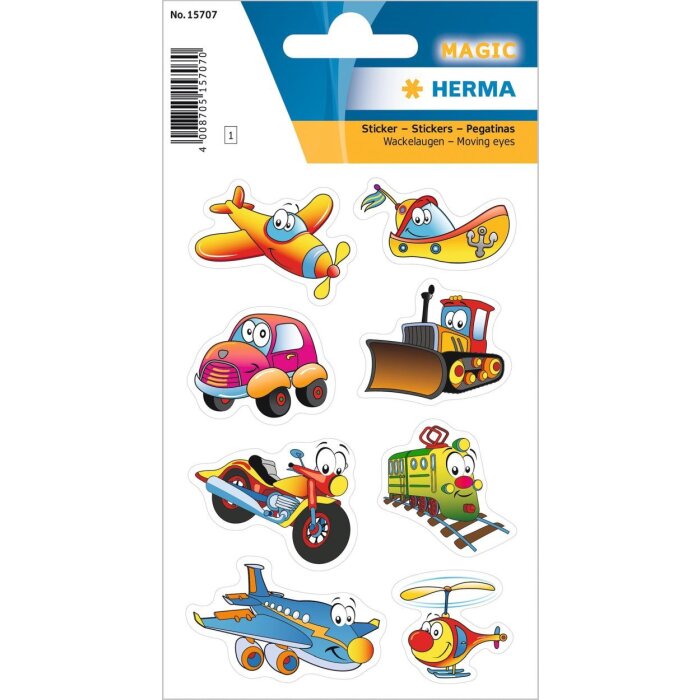 Autocolante HERMA cu autovehicule și ochi amuzanți