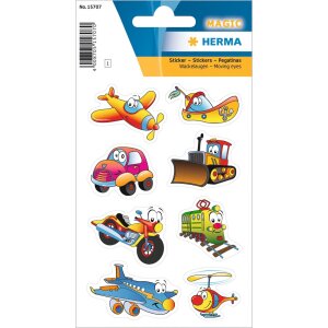 HERMA Fahrzeuge mit lustigen Wackelaugen Sticker