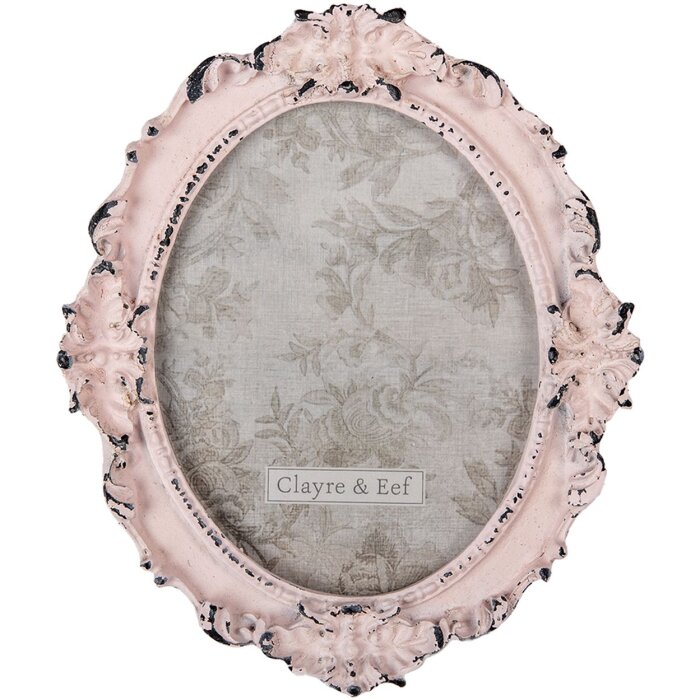 Clayre & Eef ramă foto 2F0891 roz 17x20 cm stil baroc pentru fotografii 12x15 cm