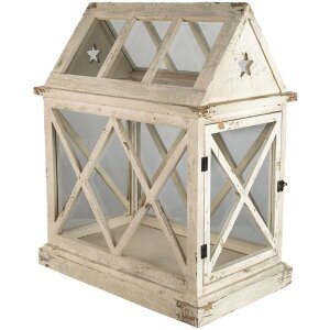 Clayre & Eef 5H0466 Decorare Mini seră 54x35x66 cm alb