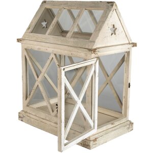 Clayre & Eef 5H0466 Decorare Mini seră 54x35x66 cm alb