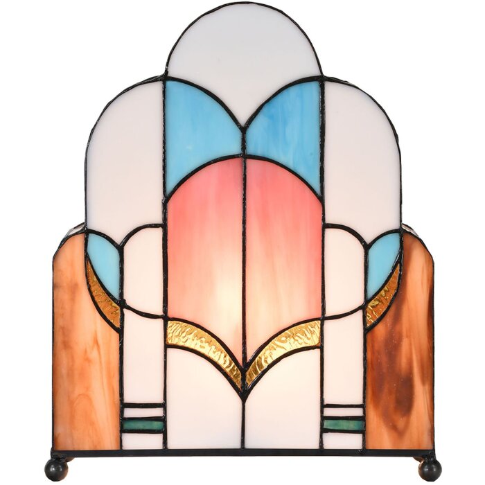 LumiLamp 5LL-6117 Lampă de masă Tiffany 30x4x25 cm Lampă de birou bej