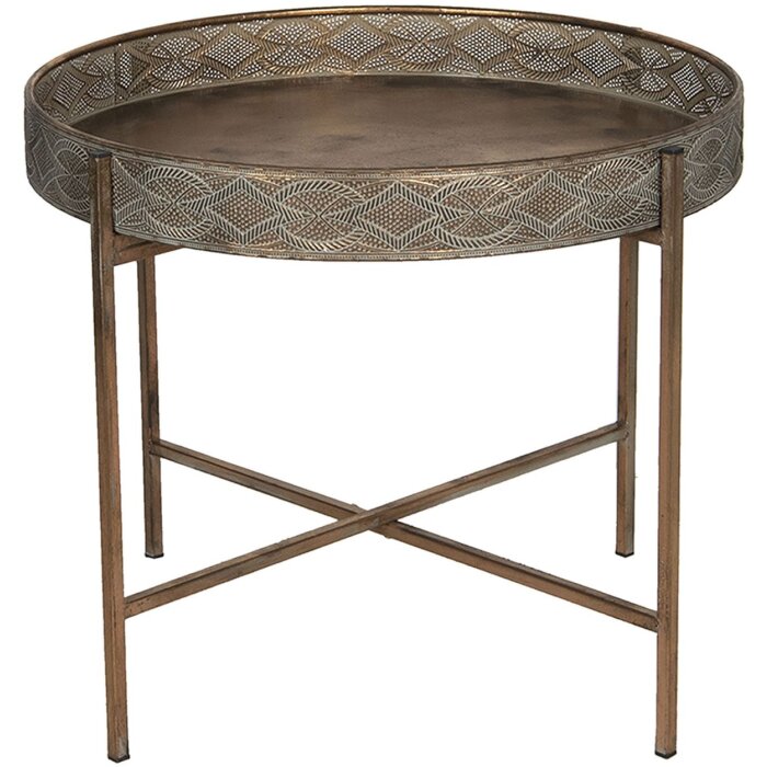 Clayre & Eef 5Y0756 Masă laterală fier cupru Ø 60x50 cm