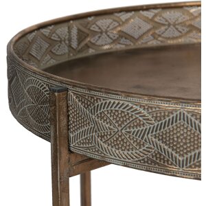 Clayre & Eef 5Y0756 Masă laterală fier cupru Ø 60x50 cm