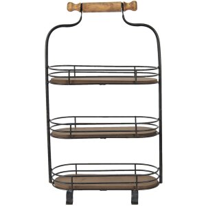 Clayre & Eef 5Y0962 Etagere cu 3 niveluri negru, maro...