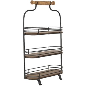 Clayre & Eef 5Y0962 Etagere cu 3 niveluri negru, maro...