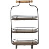 Clayre & Eef 5Y0962 Etagere cu 3 niveluri negru, maro 31x16x51 cm