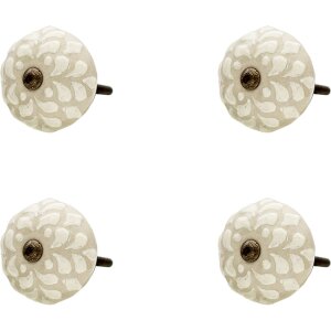 Clayre & Eef 64877 Set de 4 butoane de ușă Bej Ø 4x3 cm