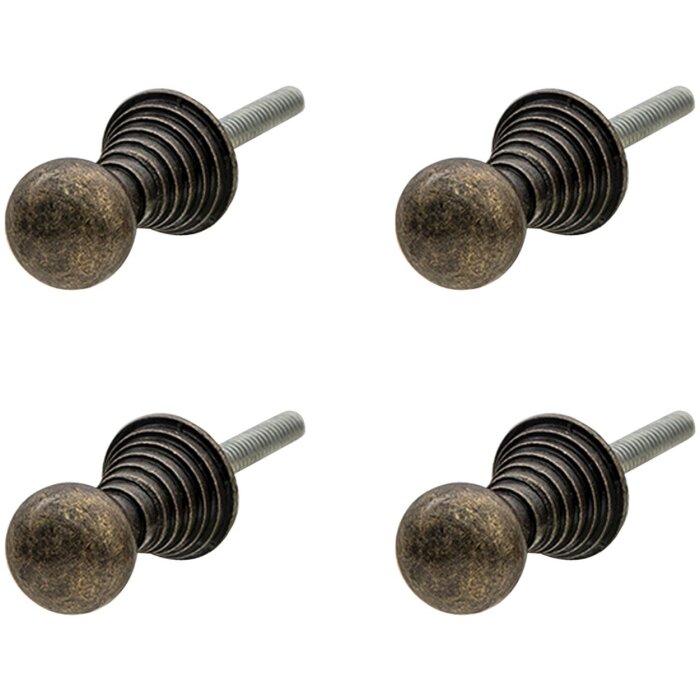 Clayre & Eef 64893 Set de 4 butoane de ușă maro Ø 2x3 cm