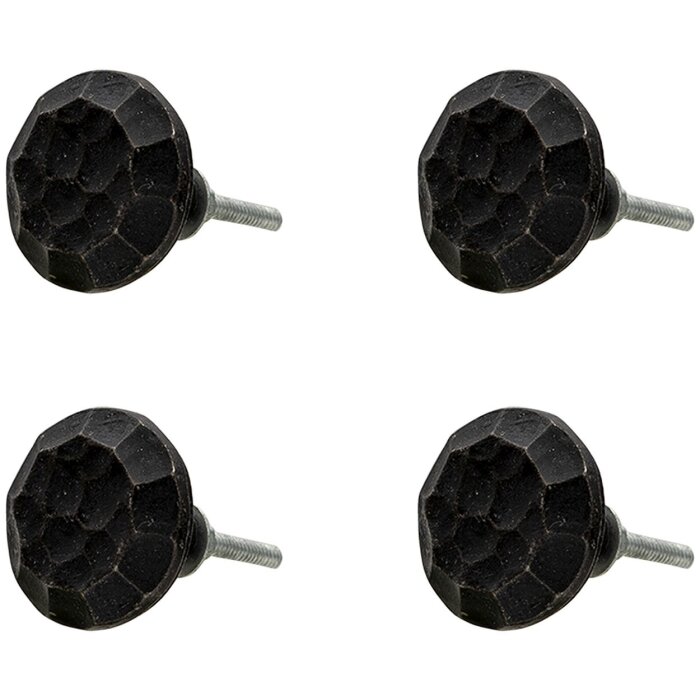 Set de 4 șuruburi de ușă Clayre & Eef, negre, Ø 4x3 cm