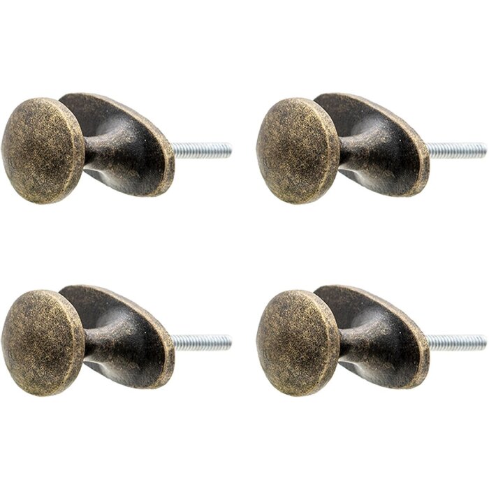 Set de 4 manere de ușă Clayre & Eef, culoare maro, fier, 3x3x5 cm